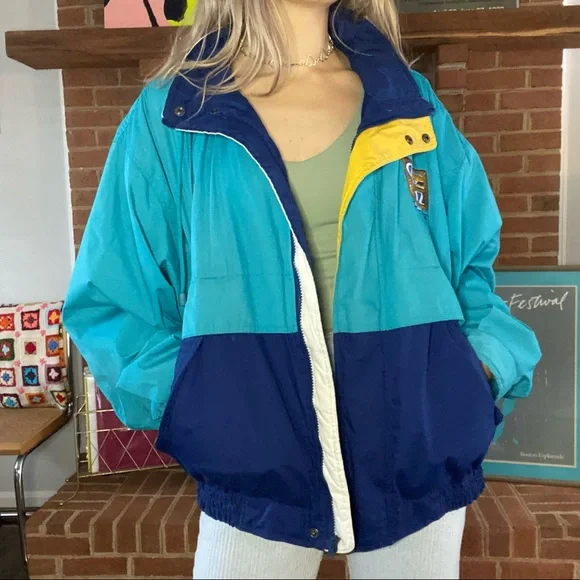 Vintage 1995 Orlando Q12 Embroidered Colorblock Oversized Windbreaker w/… - Picture 3 of 14
